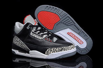 Men Nike Air Jordan III Retro Shoes Countdown Pack - Grey Cement/Varsity Red/Black