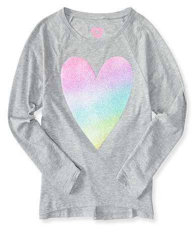 Kids' Long Sleeve Activate Glitter Heart Tee