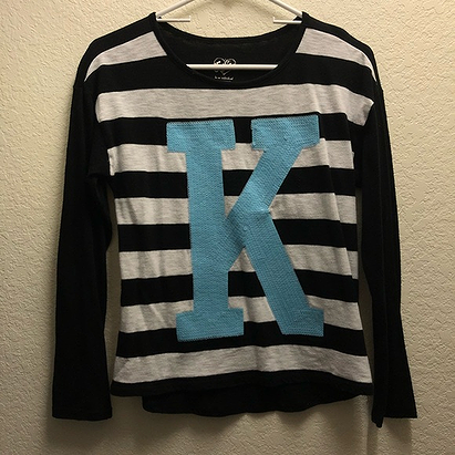 Justice Shirts & Tops | Justice Initial K Long Sleeve Teeshirt | Poshmark