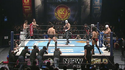 Hiroshi Tanahashi & Katsuyori Shibata & Hirooki Goto vs. Karl Anderson & Doc Gallows & Tama Tonga (NJPW, The New Beginning in Sendai 2014)