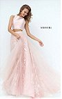 2017 Sherri Hill 50787 Two Piece Blush Tulle Long Lace Appliques Prom Dresses