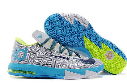 Night Factor/Blue/Pure Platinum and Grey/White Colr Nike KD 6 Mens Sport Sneakers