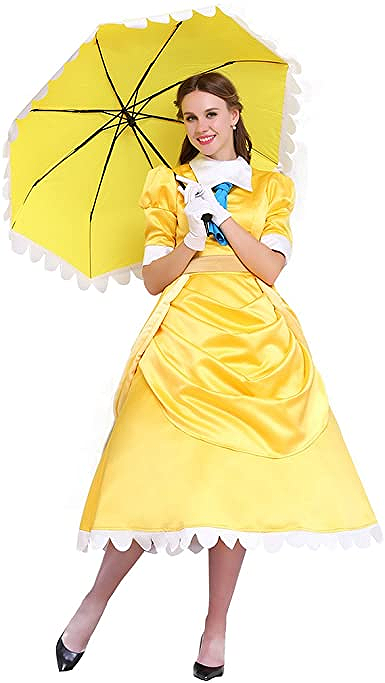 CosplayDiy Women's Fairy Tale Princess Costume Dress Yellow