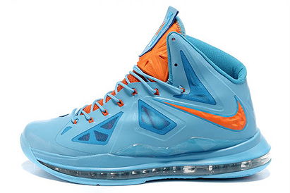 New Sports Shoes Orange and Blue Air Zoom Lebron 10 for Mens Cheap Sale