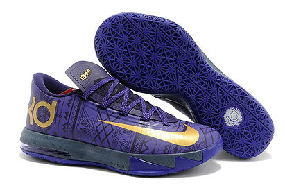 Nike KD 6 New Release%u201CBHM%u201DFootwear in Purple Venom/Metallic Gold and Purple Dynasty Colorway