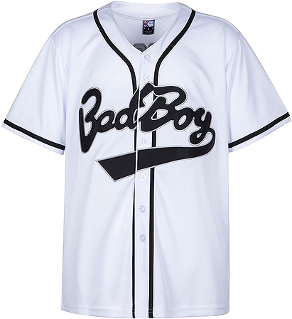 MOLPE Badboy #10 Biggie Baseball Jersey S-XXXL White, 90S Hip Hop Clothing for Party, Stitched Letters and Numbers