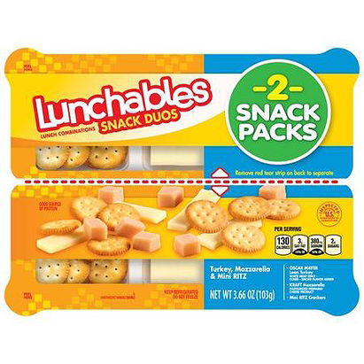Lunchables Snack Duos Turkey, Mozzarella & Mini Ritz Snack Packs, 2 count, 3.66 oz