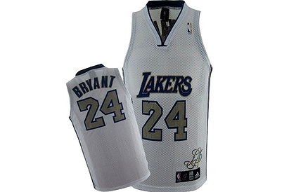 Kobe Bryant Signed Los Angeles Lakers Jersey #24 Retro (Blue/Grey/White) Men Size