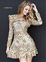 Sherri Hill 51343 Beaded & Sequined Short A-Line Prom Dresses On Sale Newest 2017 Gold Long Sleeves