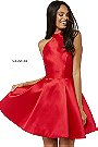 Sherri Hill Red A-Line 2018 Mikado Homecoming Dresses Style 52181 [Sherri Hill 52181 Red] - $180.00