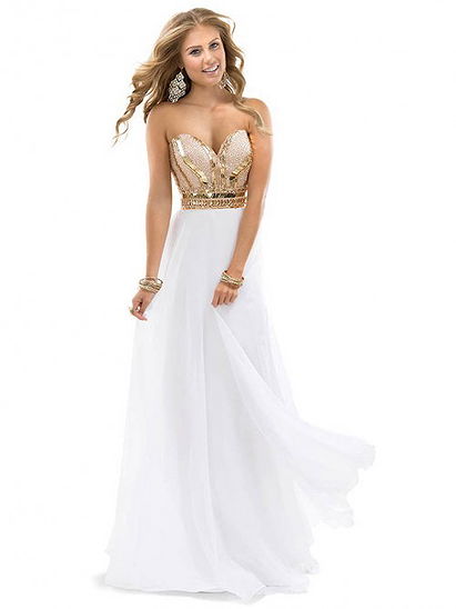 Bodenlang Chiffon Kleid