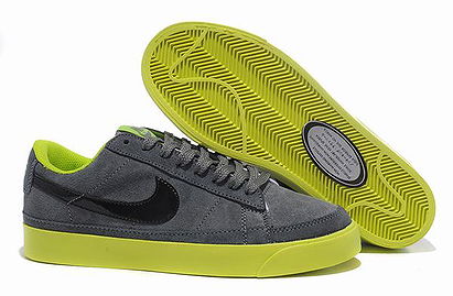Nike Trainers Blazer Low Cut Vintage Dark Obsidian Black Volt
