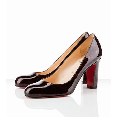 Christian Louboutin Miss Tack 85mm Patent Leather Pumps Tortoise Shell Print