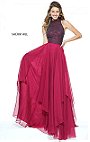 2017 Beaded Neckline Sherri Hill 50808 Ruby A Line Long Chiffon Prom Dress