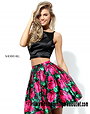 A-Line 2016 Two Piece Print Sherri Hill 50582 Floral Homecoming Dress Short