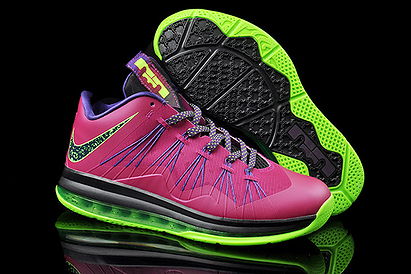 Nba LeBron James X 10 Low Nike Men Size Shoes Purple Electric Green