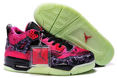 Jordan Retro 4 Michael Baksetball Glow in the Dark Sneakers - Purple Galaxy