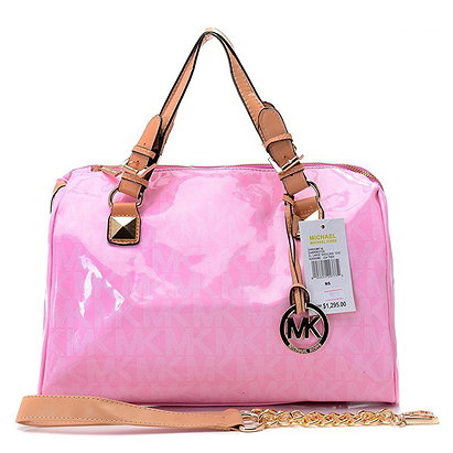 Michael Kors Grayson Logo Large Pink Satchel Bag 