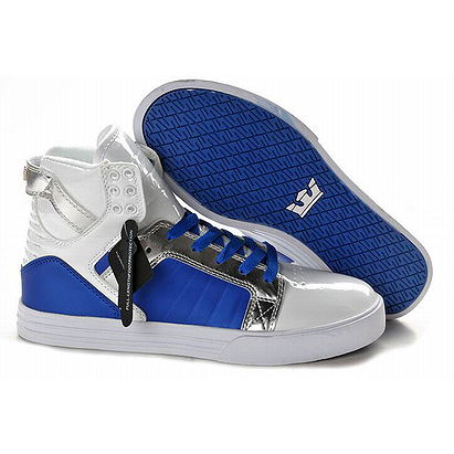 New Supra Skytop High Tops White Blue Men Shoes