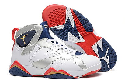 Midnight Navy White Red and Gold Colorway Nike Retro Jordan 7 VII 