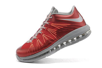 Nike Lebron 10 Low Men Size Sneakers In Pure Platinum and Stadium Grey/University Red