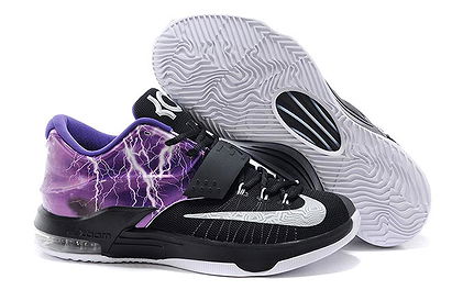 Men Size Black White Purple Lightning KD 7 Athletic Footwear