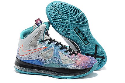 Nike Air Max LeBron X Women Size Shoes With Colorways Pure Platinum Black Sport Turquoise
