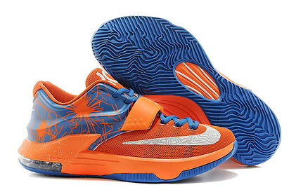 Photo Blue/Team Orange/White Mens New Nike KD 7 Sport Shoes Cheap Sale