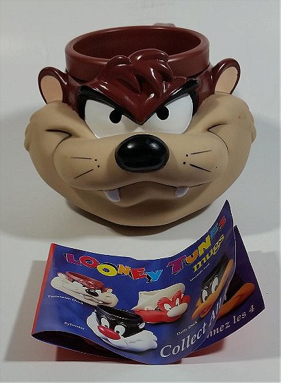 1992 KFC Warner Bros. Looney Tunes Taz Tasmanian Devil Plastic Mug