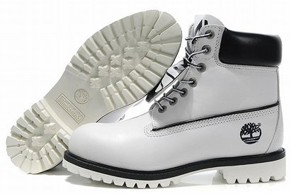 Mens Timberland 6 Inch Premium Waterproof Boots White Black 