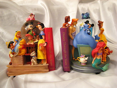 The World of Disney Bookends Snow Globe Set
