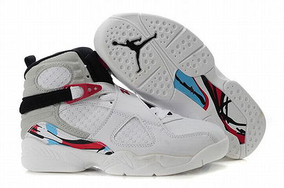 Air Jordan 8 Retro White/Grey Black Kids's