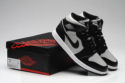 Bulls Michael Jordan 1 Phat Nike NBA Sports Footwear - Cool Grey and Black
