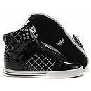 black white supra skytop skateboard sneakers