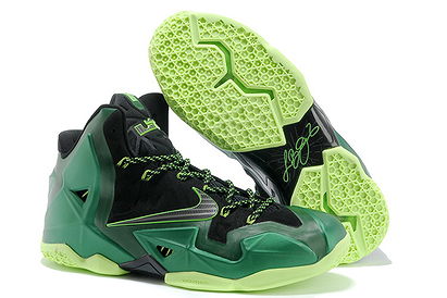 Nike LeBron James XI 11 Mens NBA Shoes Black Green Volt Colorways