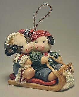Mary's Moo Moos - Ornament (Cows on sled)