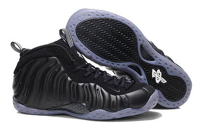 air foamposite one stealth and all black sneaker men