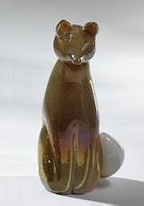 Fox Figurine - Art Glass White Tailed Red Fox