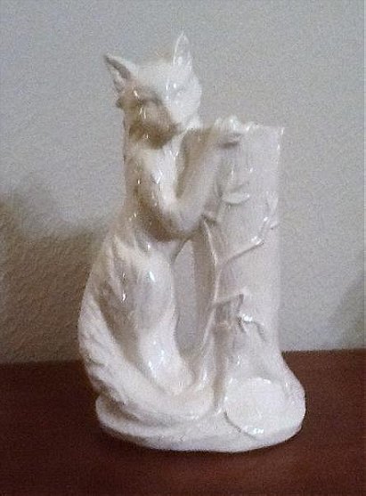 Fox Candle Holder - White Glazed Porcelain
