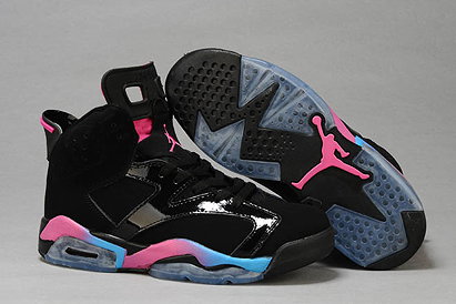 Nike Jordan Retro Shoes 6 Black/Sky Blue/Pink Colors