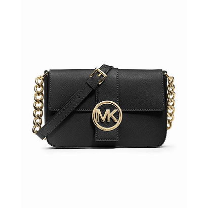 Black MICHAEL Michael Kors Small Fulton Saffiano Messenger Bag