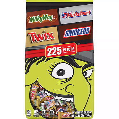 3 Musketeers, Snickers, Milky Way, Twix, Halloween Candy Variety Pack - 61.85oz/225ct