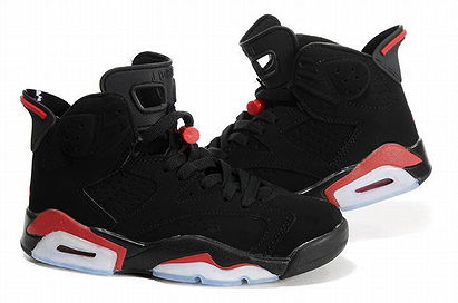 Black/Red-Michael Jordan Retro 6 Female Basketball Shoes