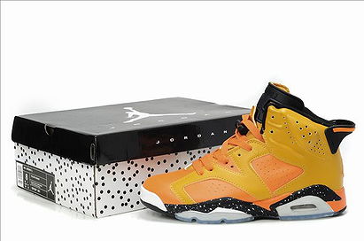yellow brown retro jordan 6 nike shoes