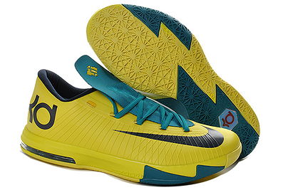 Nike Womens Zoom Kevin Durant 6 %u201CSeat Pleasant%u201D- Sonic Yellow/Midnight Navy & Tropical Teal