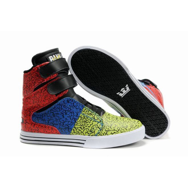 High Top Supra Shoes Green and Black 