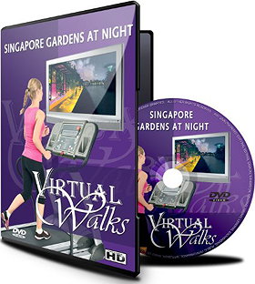 Virtual Walks - Gardens at Night for indoor walking, treadmill and cycling workouts