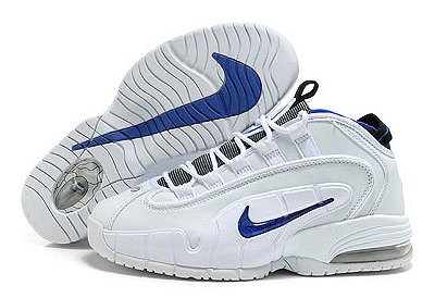 nike penny one all white and royal blue basketball men shoe