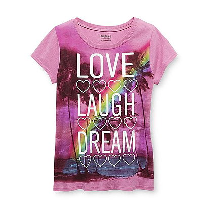 Route 66 Girl's Graphic T-Shirt - Love, Laugh, Dream