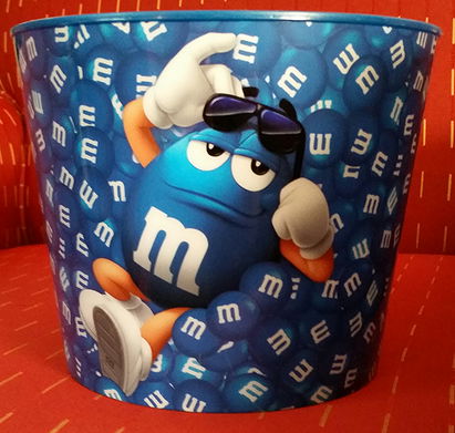 M&M's Blue Character On Candy Background (plastic bucket)